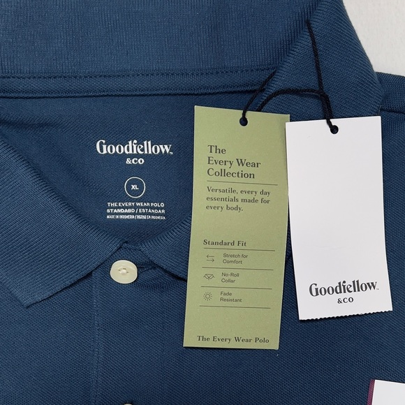 2 NWT Goodfellow & Co. Polo Shirts Men’s XL 1 Navy 1 Baby Blue NEW - Picture 11 of 15